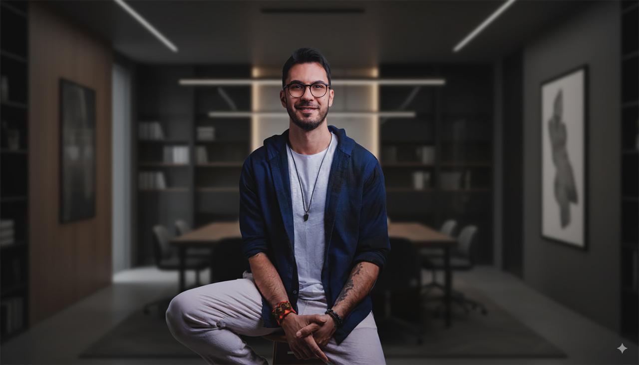 Lucas Aldi no escritório